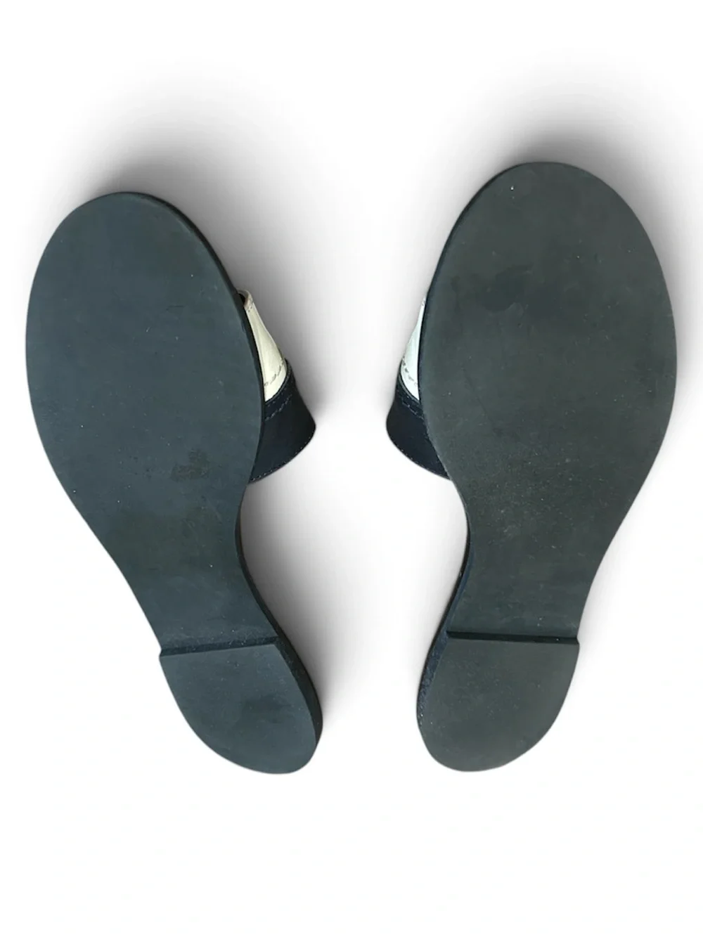 Tory Burch Black and Cream Logo Slide Sandals